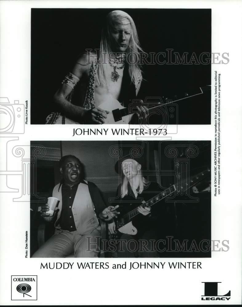 1973 Press Photo Singers Johnny Winter and Muddy Waters - sap62744
