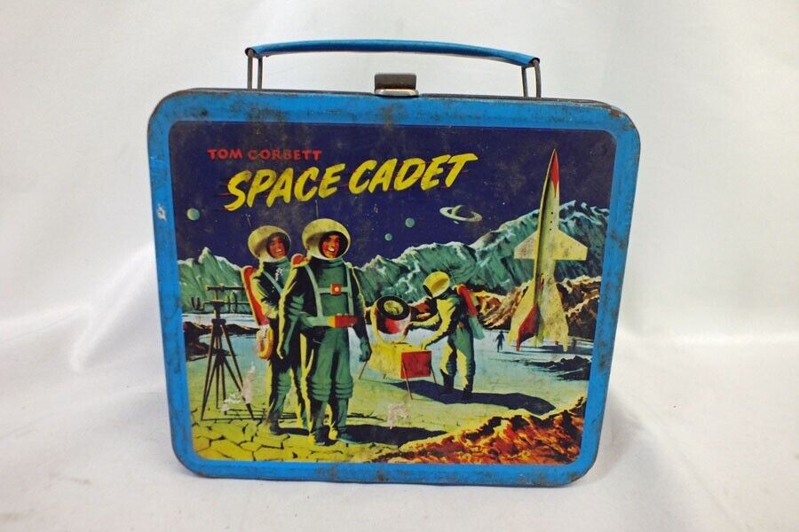 Vintage 1960s Tom Corbett Space Cadet Metal Lunchbox Brainiaks Rocket Ship Era