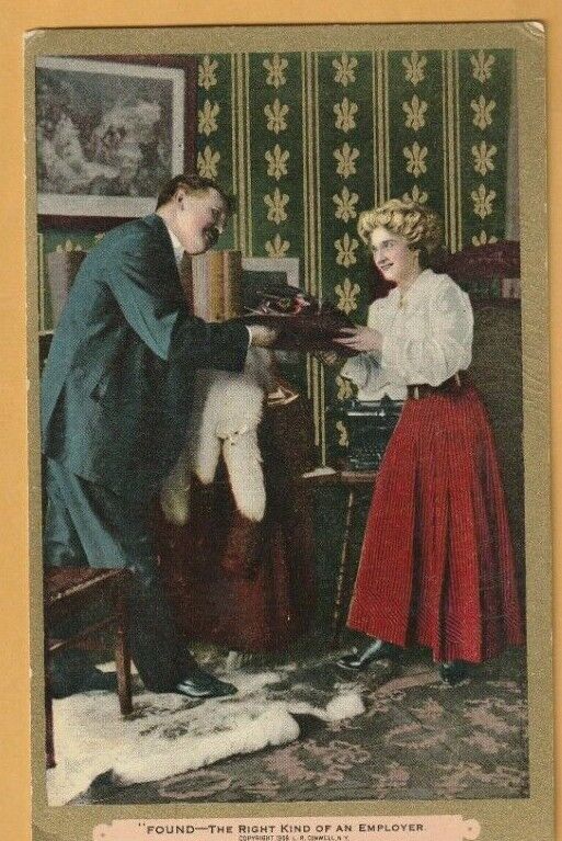 Antique Postcard Western Theme FOUND: The Right Kind of Employer, Office Romance