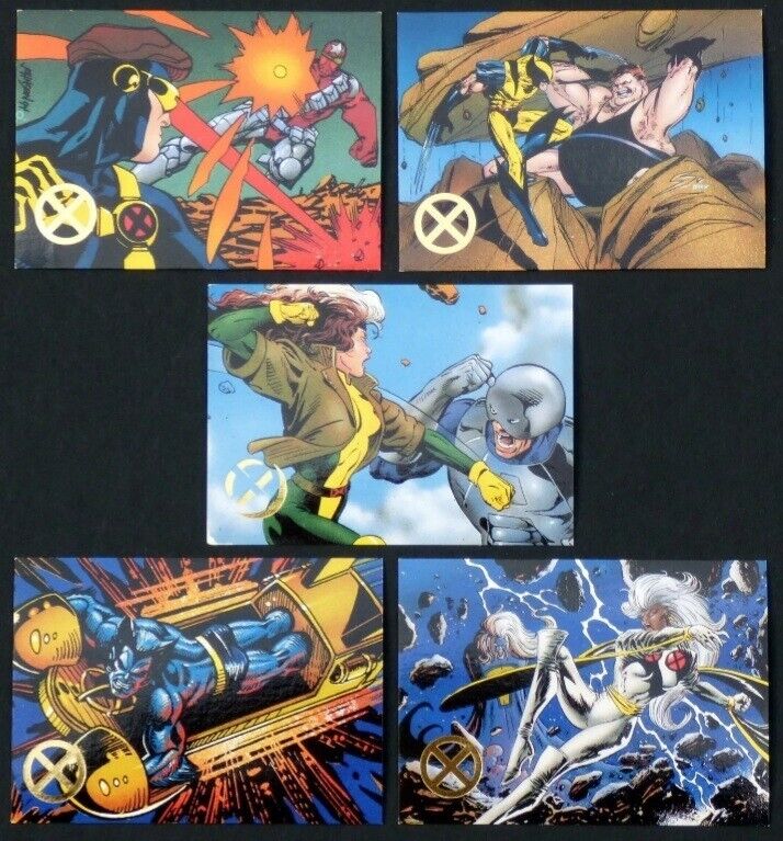 1995 Hardee's X-men Timegliders 5 Card Set