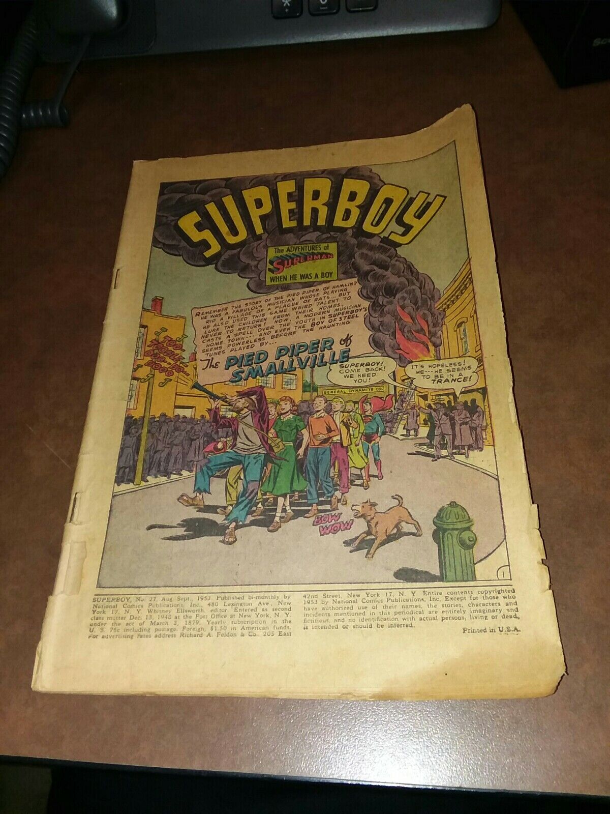SUPERBOY #27 DC Comics 1953 rare golden age superhero action adventure superman