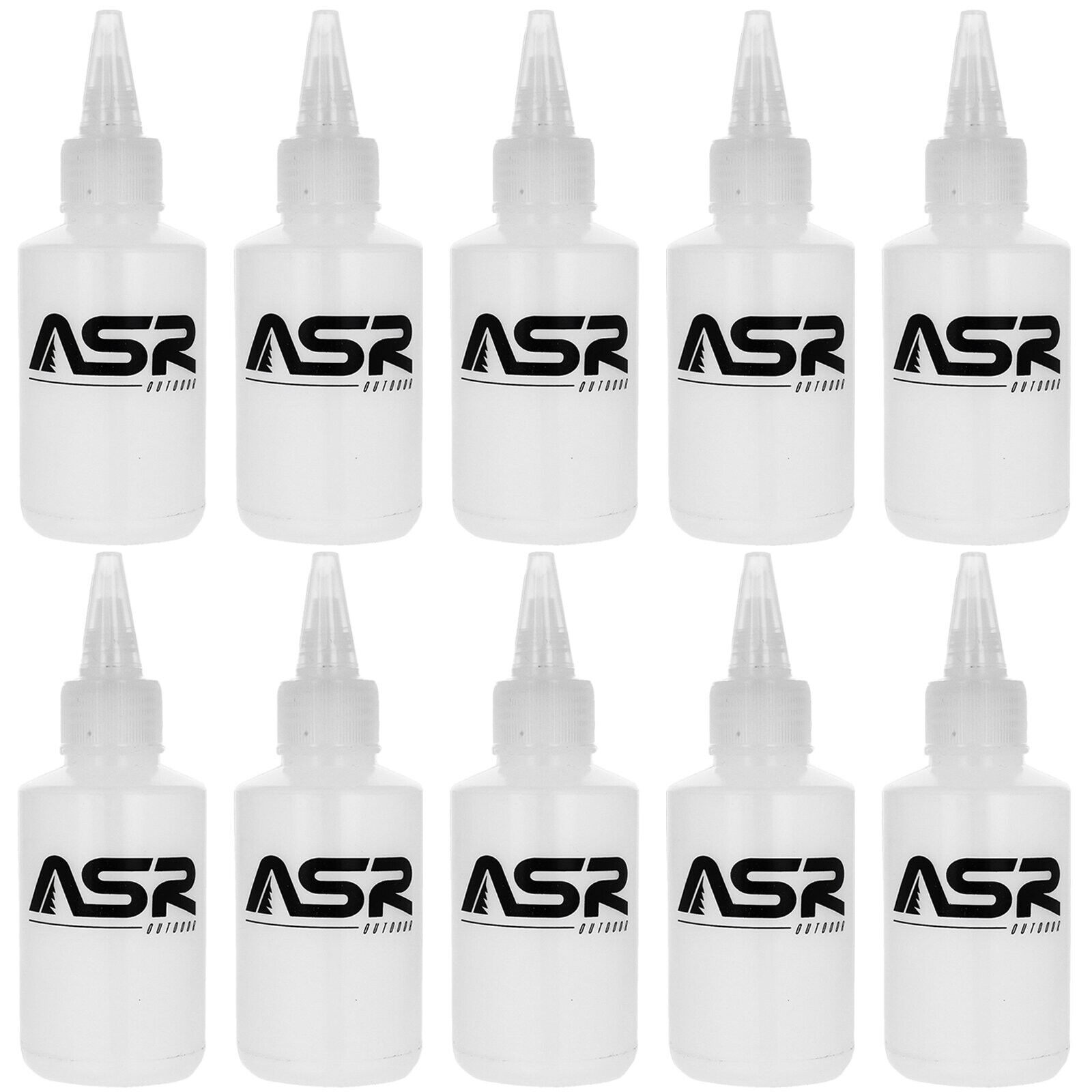 ASR Outdoor 10 Pack 3oz Gold Snuffer Sniffer Squeeze Bottles for Gold Panning