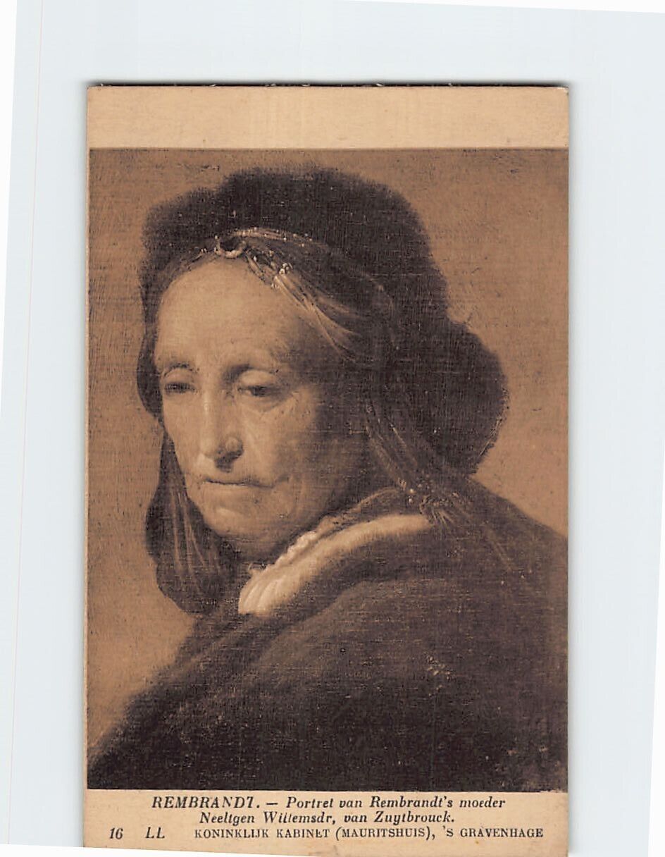 Postcard Portrait of Rembrandts Mother By Rembrandt Mauritshuis Netherlands