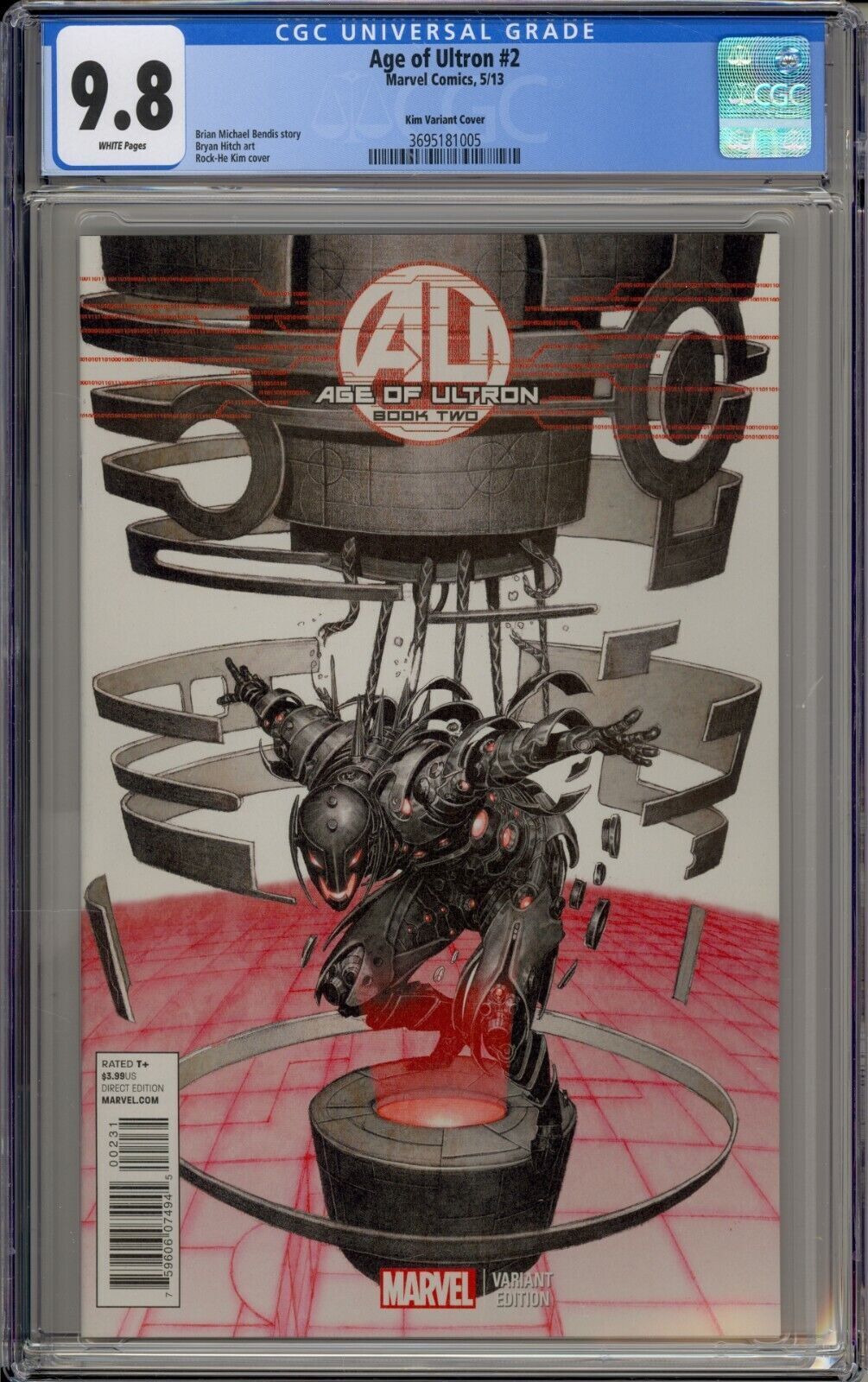 AGE OF ULTRON #2 - BOOK TWO - CGC 9.8 - ROCK-HE KIM VARIANT - BRYAN HITCH ART