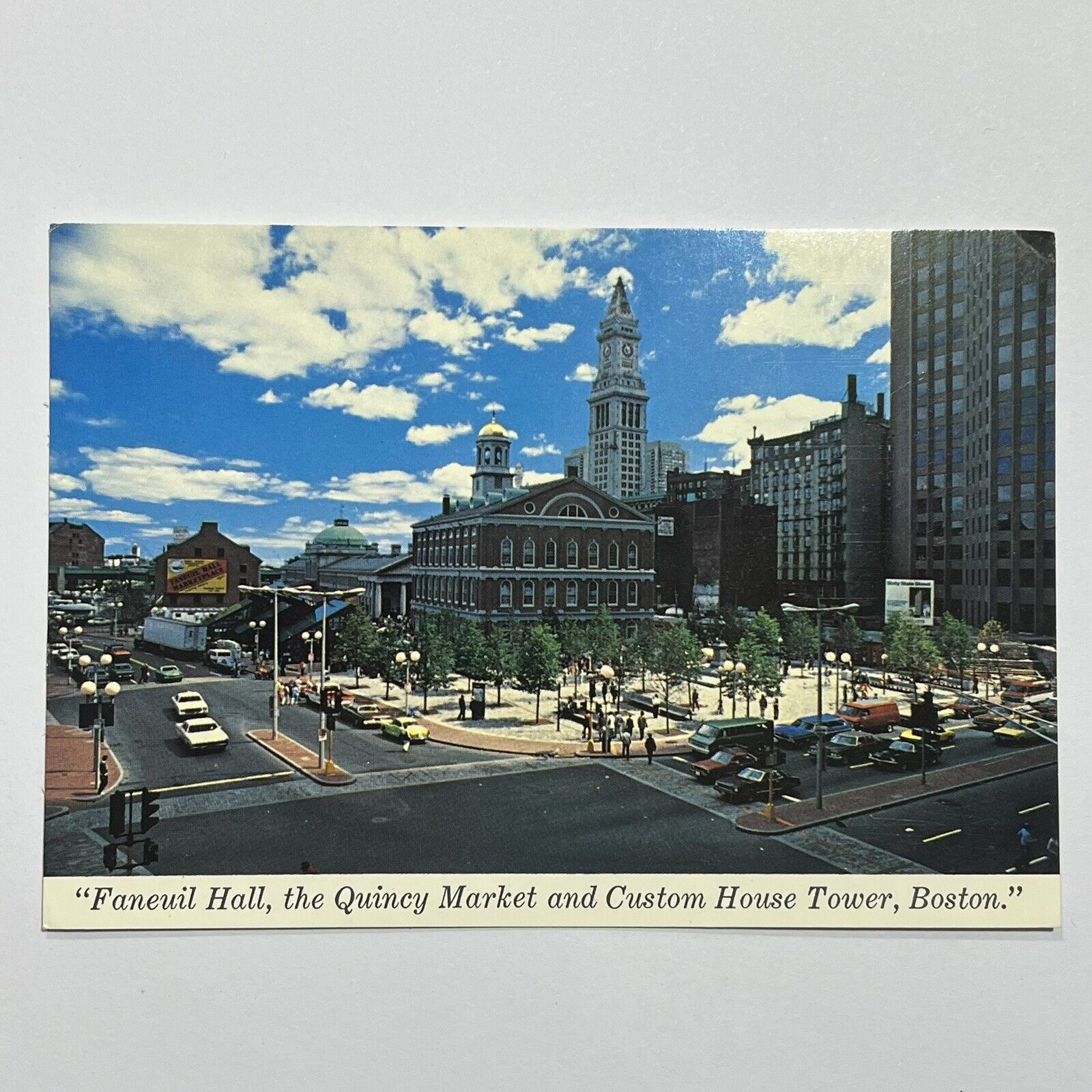 Vintage Postcard USA Massachusettes Boston Quincy Market Custom House Tower⭐️