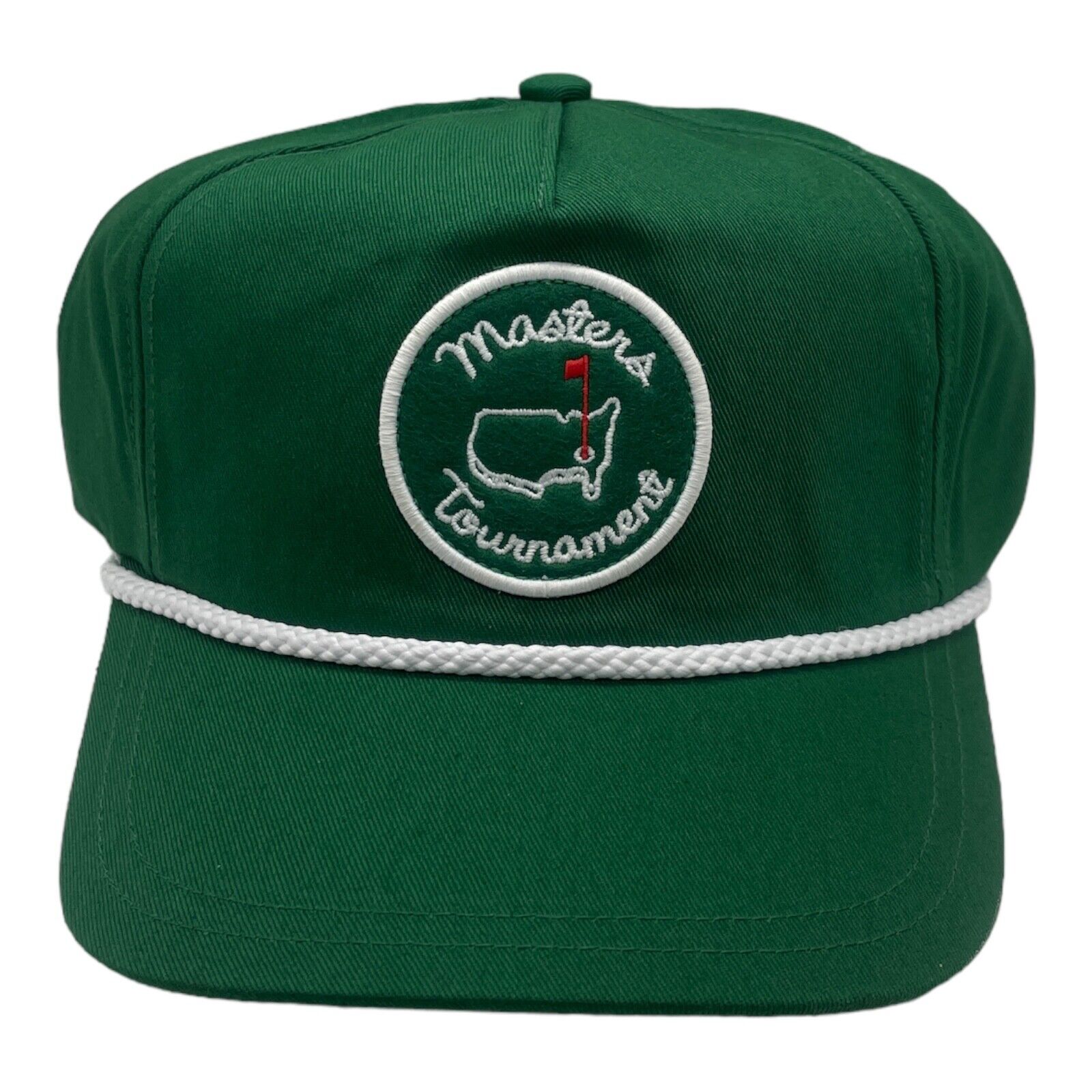 New Masters Tournament Green Vintage Logo Embroidered Rope Snapback Hat Augusta