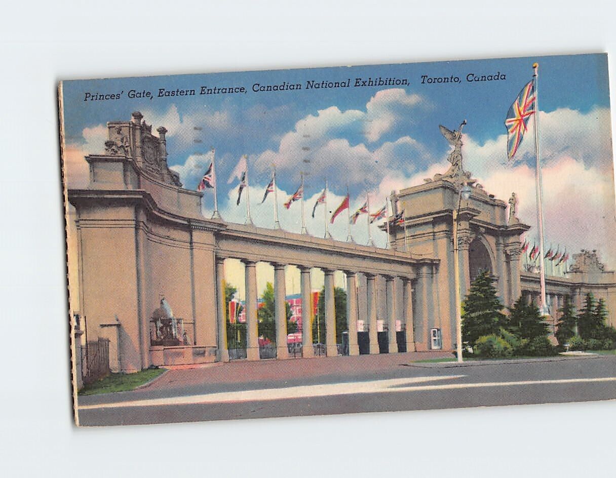 Postcard Princes\' Gate, Eastern Entrance, Canadian National Exhibition, Canada