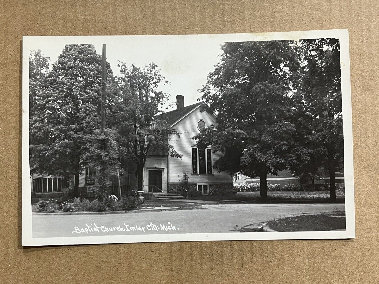 Postcard RPPC Imlay City MI Michigan Baptist Church Vintage Real Photo PC