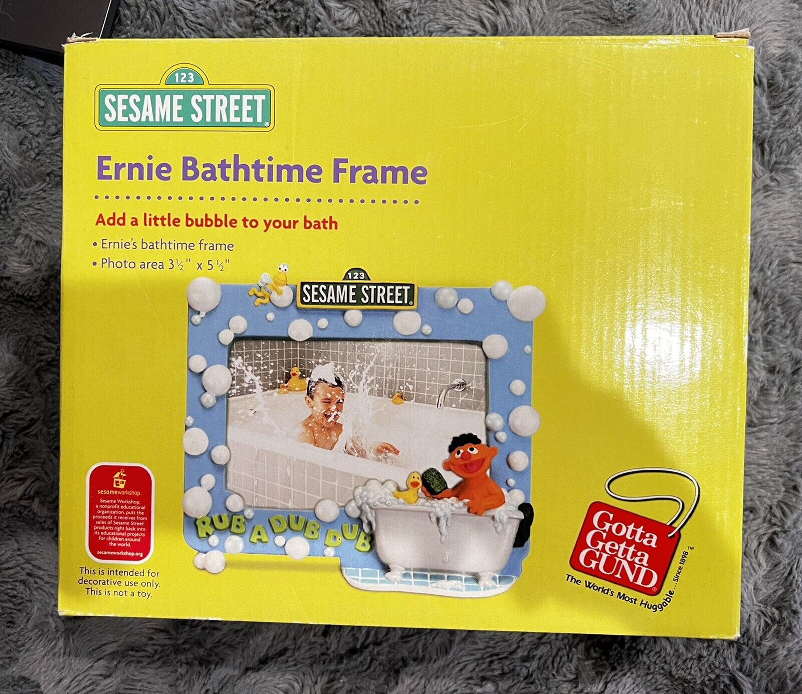Gund Sesame Street Ernie Bathtime Frame New 2003 5 1/2”x 3 1/2” Rare Htf