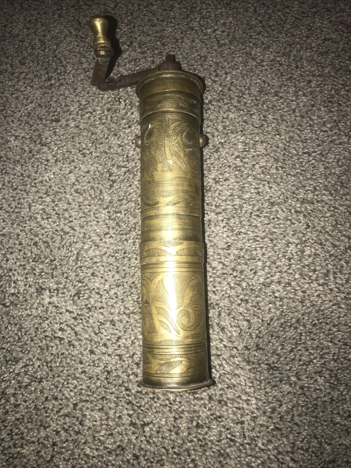 Antique Hungarian Brass Coffee Grinder In Beautiful Condition