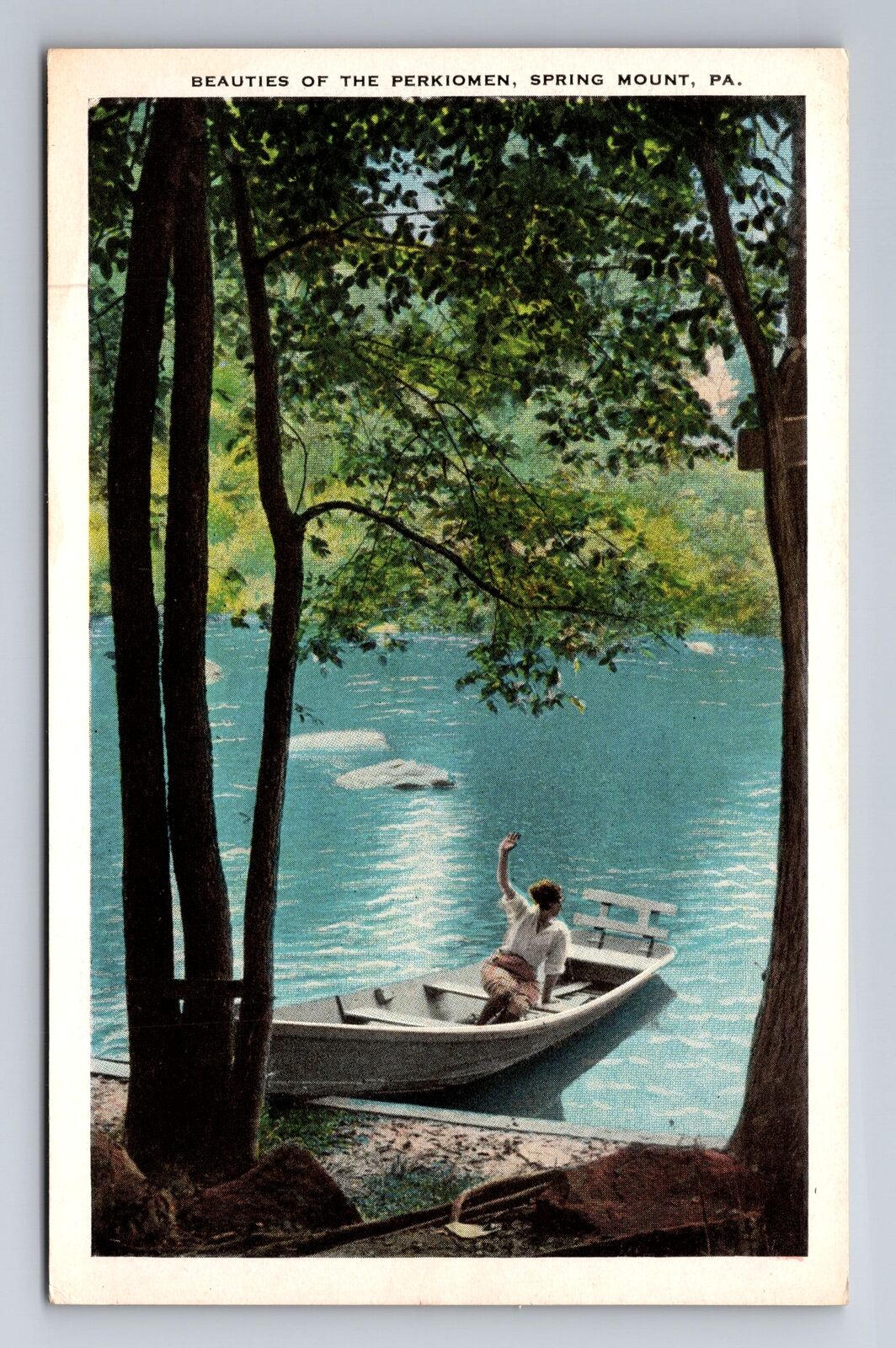 Spring Mount PA-Pennsylvania, Beauties Of The Perkiomen Antique Vintage Postcard