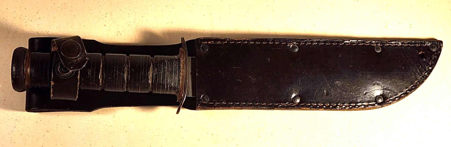WW2 PAL USMC RED SPACER MK2 FIGHTING KNIFE with LEATHER SHEATH