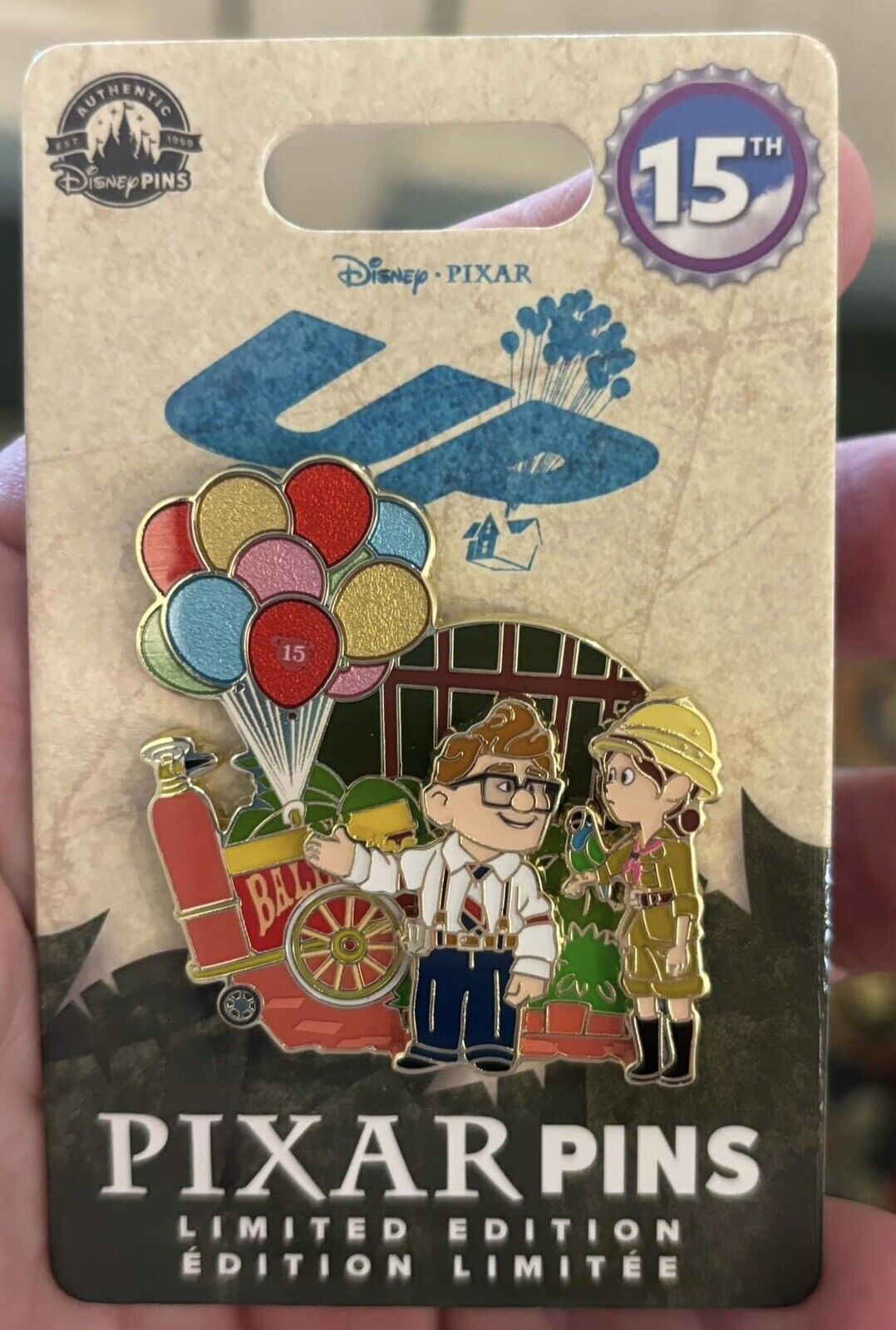 Disney Parks Pixar Pin UP 15th Anniversary Carl & Ellie 2024