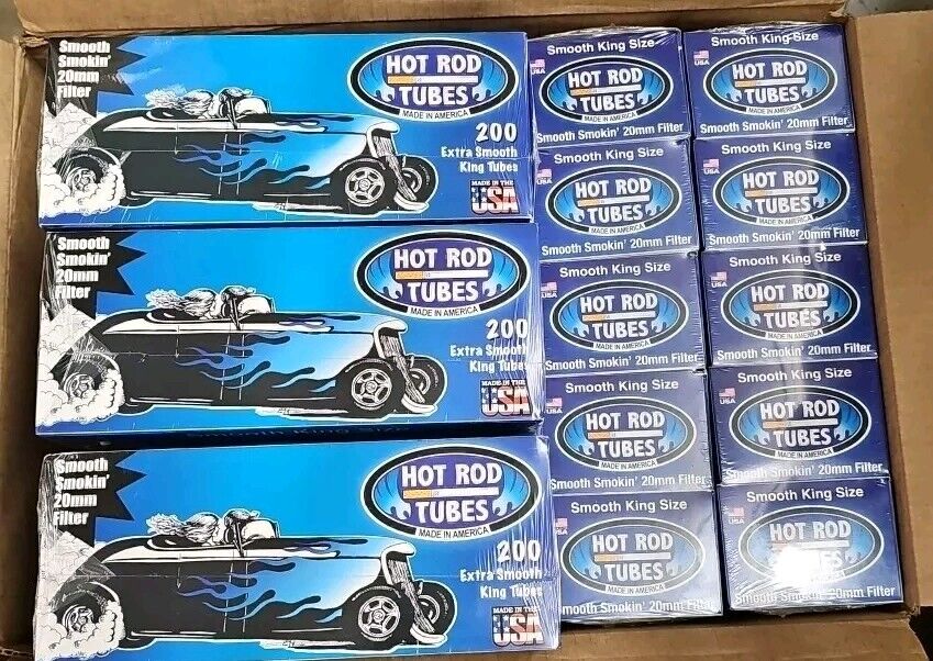 50x Boxes Hot Rod Blue Smooth KING SIZE ( 10,000 Tubes ) Cigarette Tobacco RYO