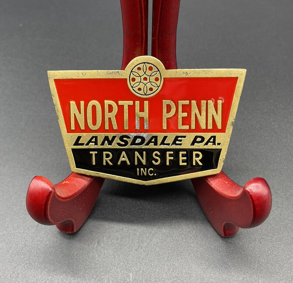 North Penn Lansdale PA Transfer Inc Enameled Brass Paperweight 3.25” x 2”