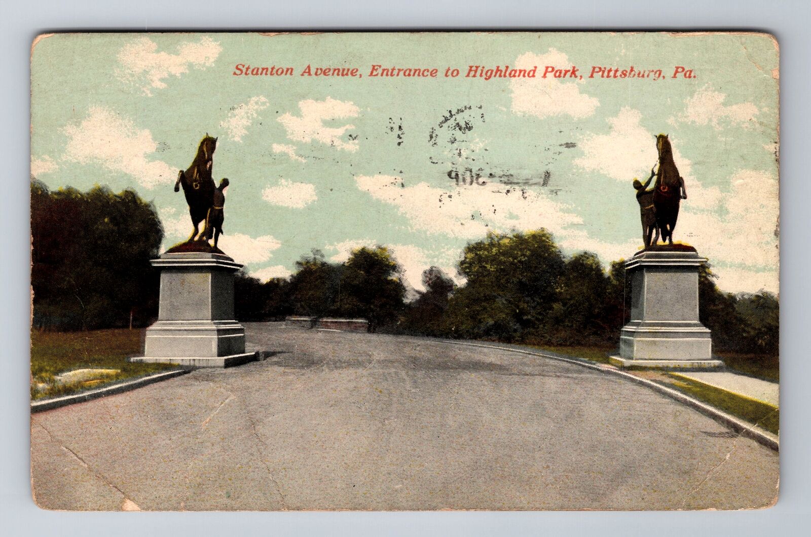 Pittsburgh PA-Pennsylvania, Highland Park Entrance, Vintage c1910 Postcard