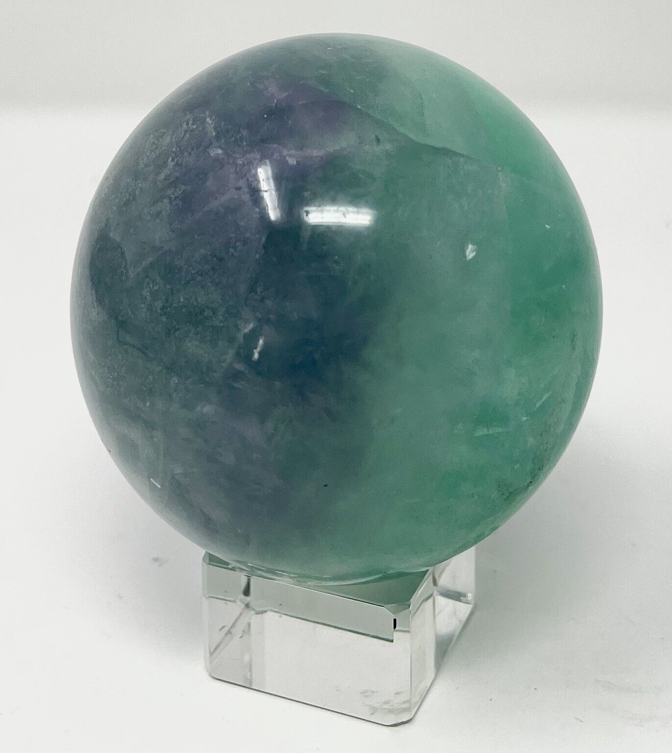 530g Blue & Green Fluorite Sphere Crystal Quartz 2.75”