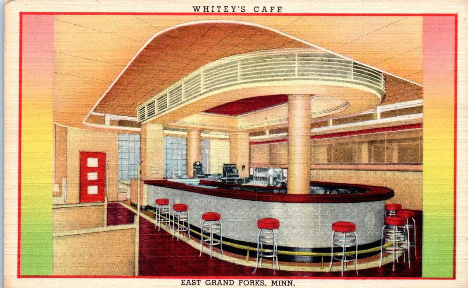 1944 Whitey\'s Cafe East Grand Forks Minnesota Postcard
