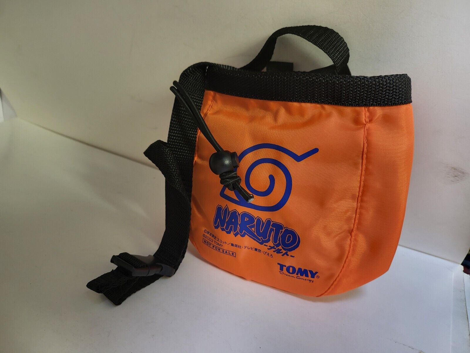 NEW Official Tomy NARUTO Orange Pouch Bag Purse W/drawstring + Shoulder strap E5