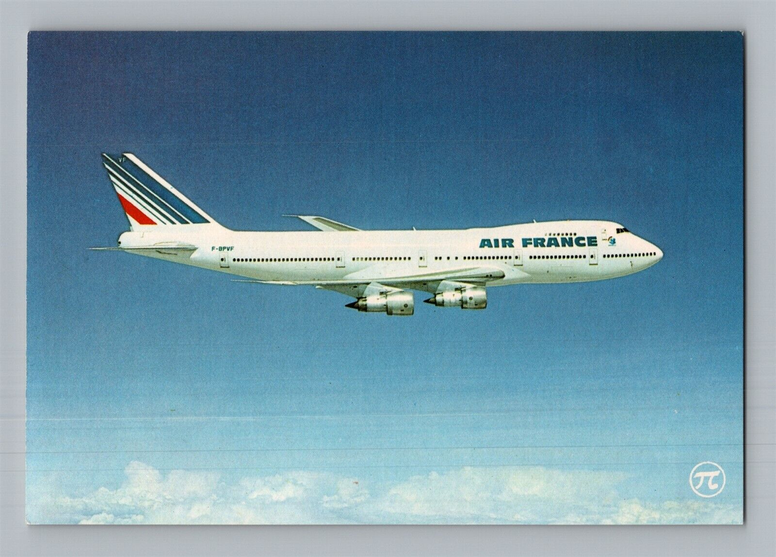Aviation Airplane Postcard Air France Airlines Boeing 747 Midair AP12