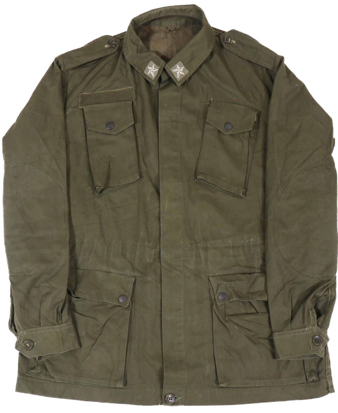 Medium Authentic Italian Army OD Green Combat Field Jacket Shirt Parka Military