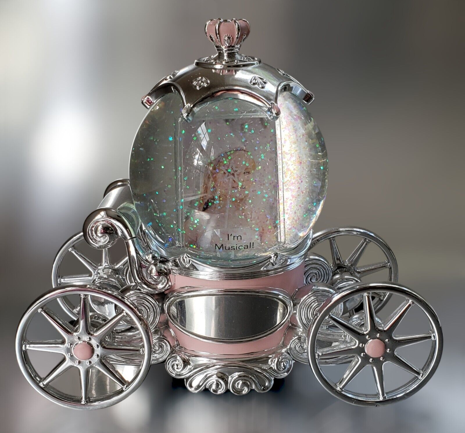 Things Remembered Musical Pink Princess Carriage Snow Globe & Picture Frame