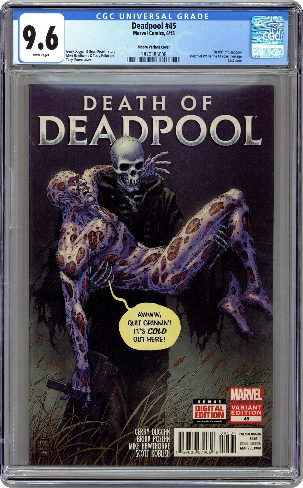 Deadpool #45C Moore 1:100 Variant CGC 9.6 2015 3870385008