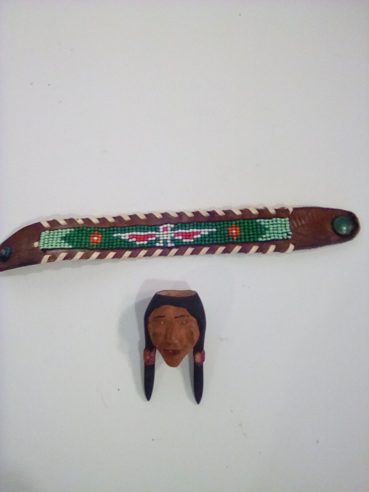 Vin BSA 1950s Bolo Tie  (hand Carved Indian) Slide, 8\