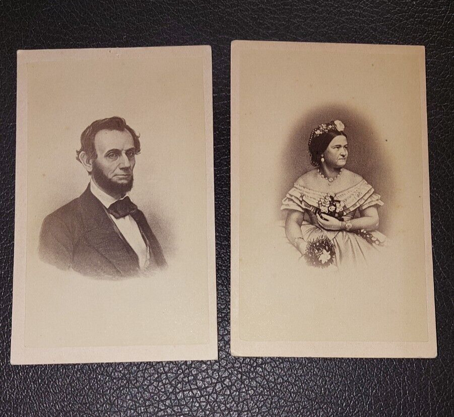 Civil War Era Abraham Mary Lincoln cdv cards