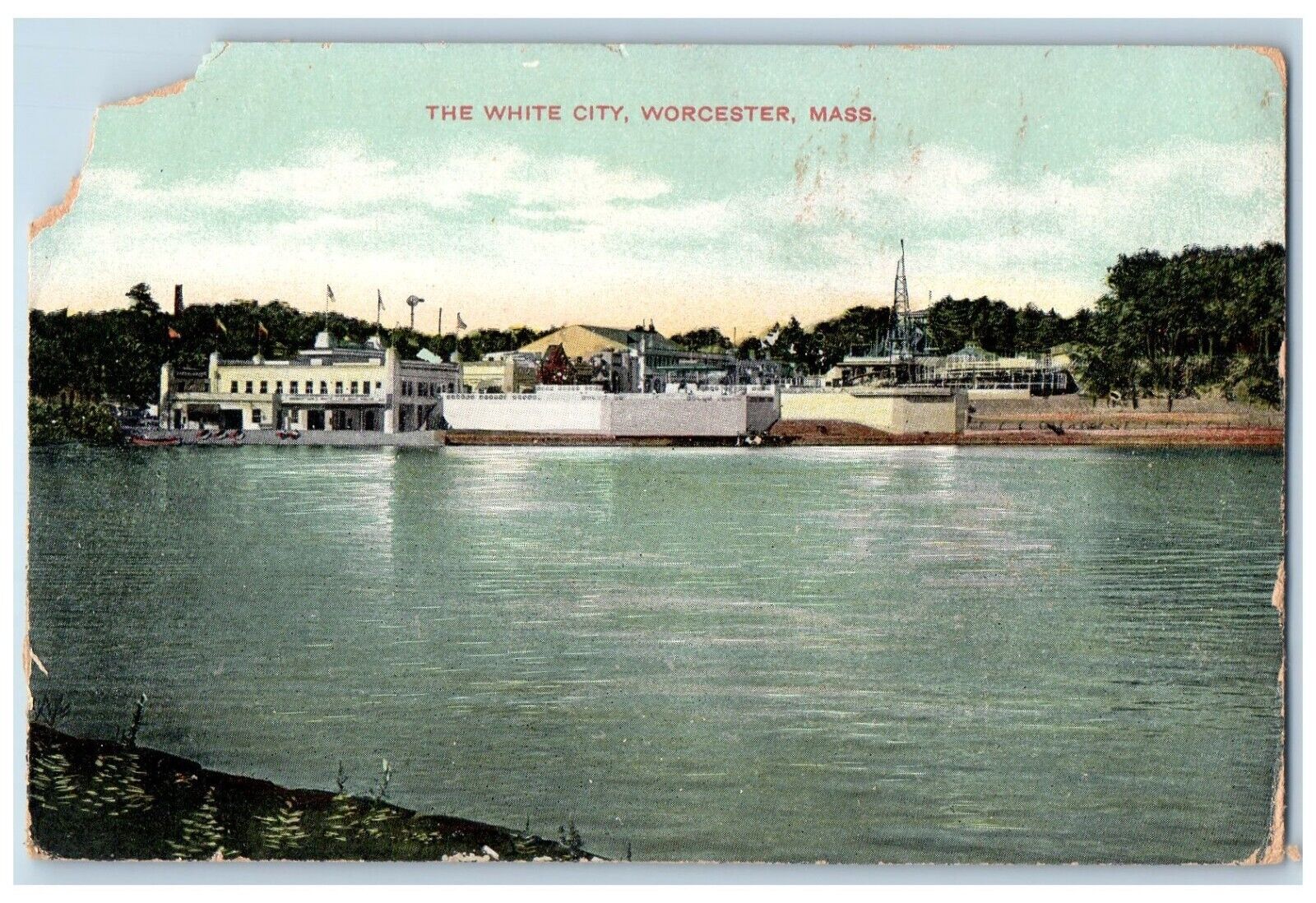 c1910\'s View Of The White City Worcester Massachusetts MA Antique Postcard