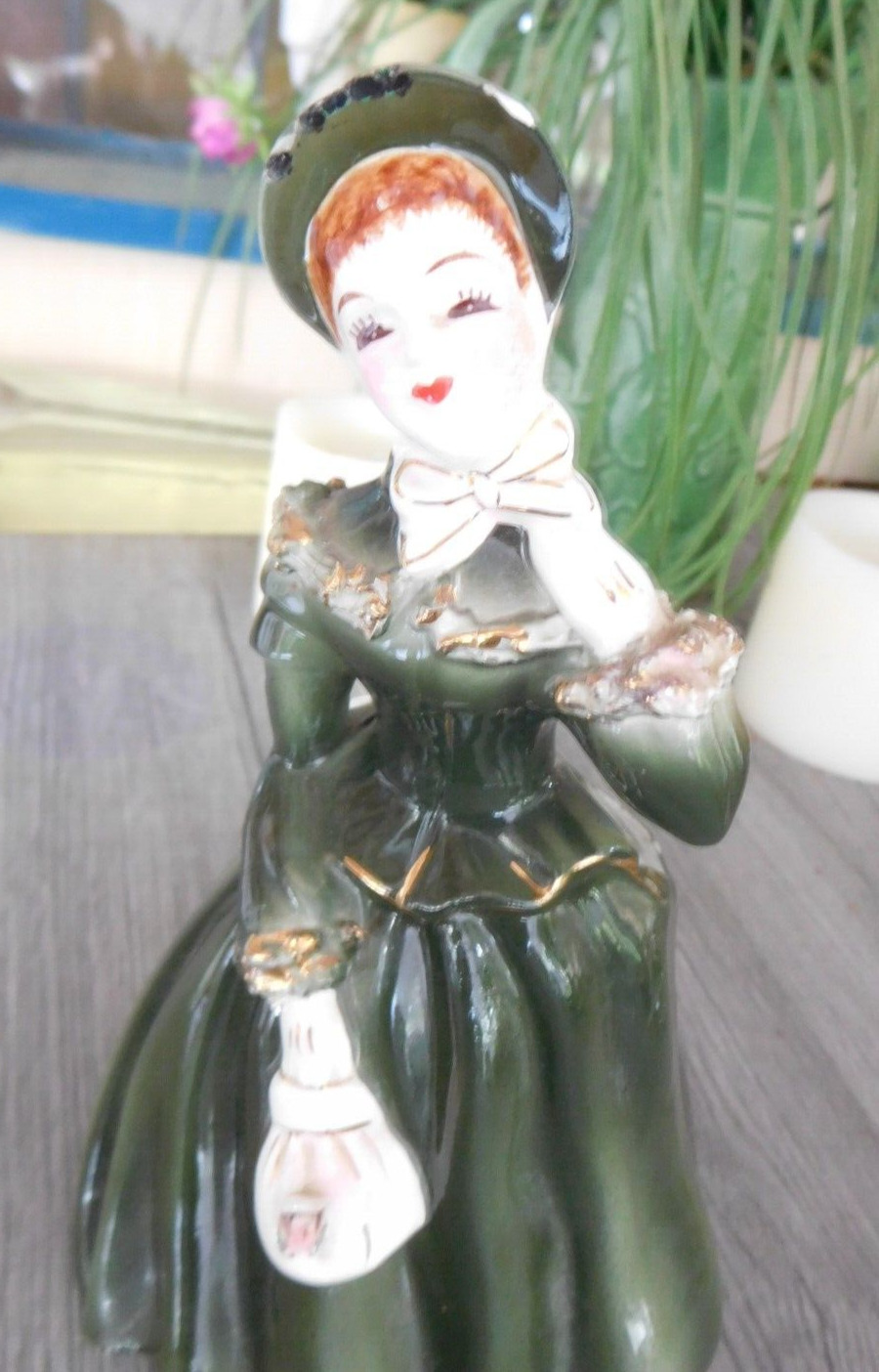 Vintage Napco Lady Figurine Vase Planter #A1744