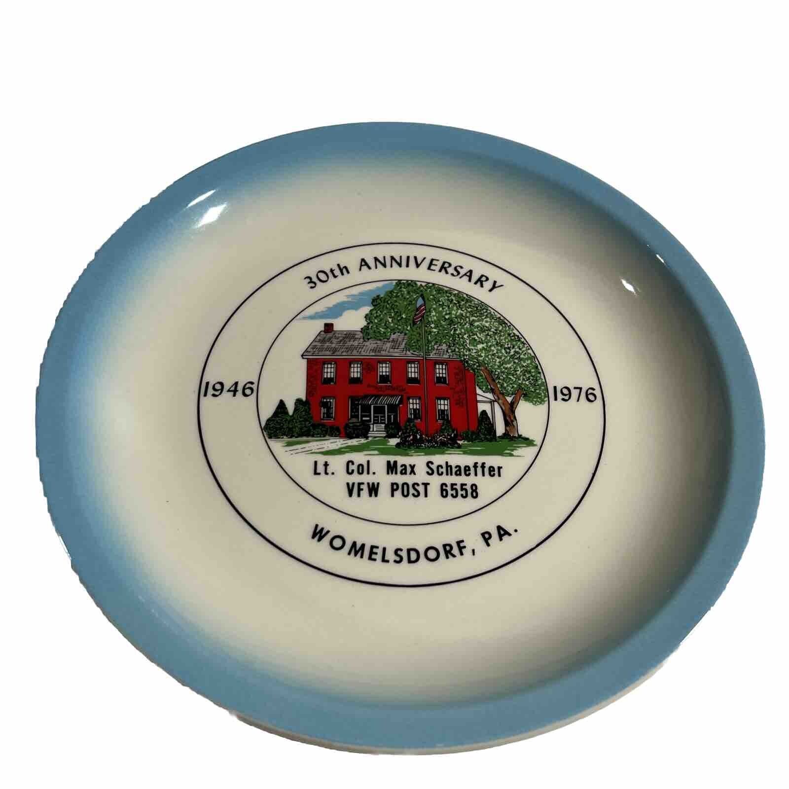 COLLECTOR\'S PLATE: 30th Anniversary Womelsdorf PA. VFW 1946-1976.