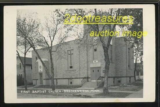 RPPc First Baptist Church Breckenridge Mn Wahpeton Nd Minnesota Wilkin Cnty Old
