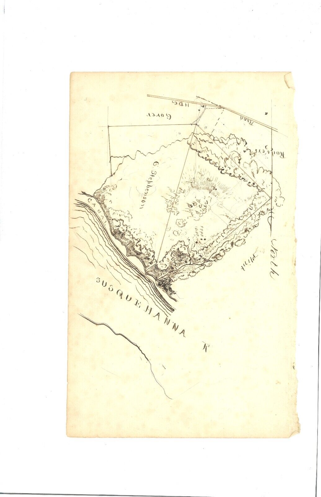 Land Drafts Drawings Susquehanna PA Manuscript