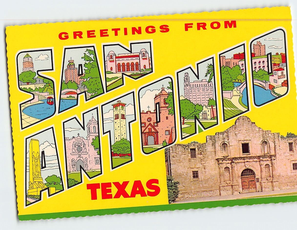 Postcard Greetings From San Antonio Texas USA