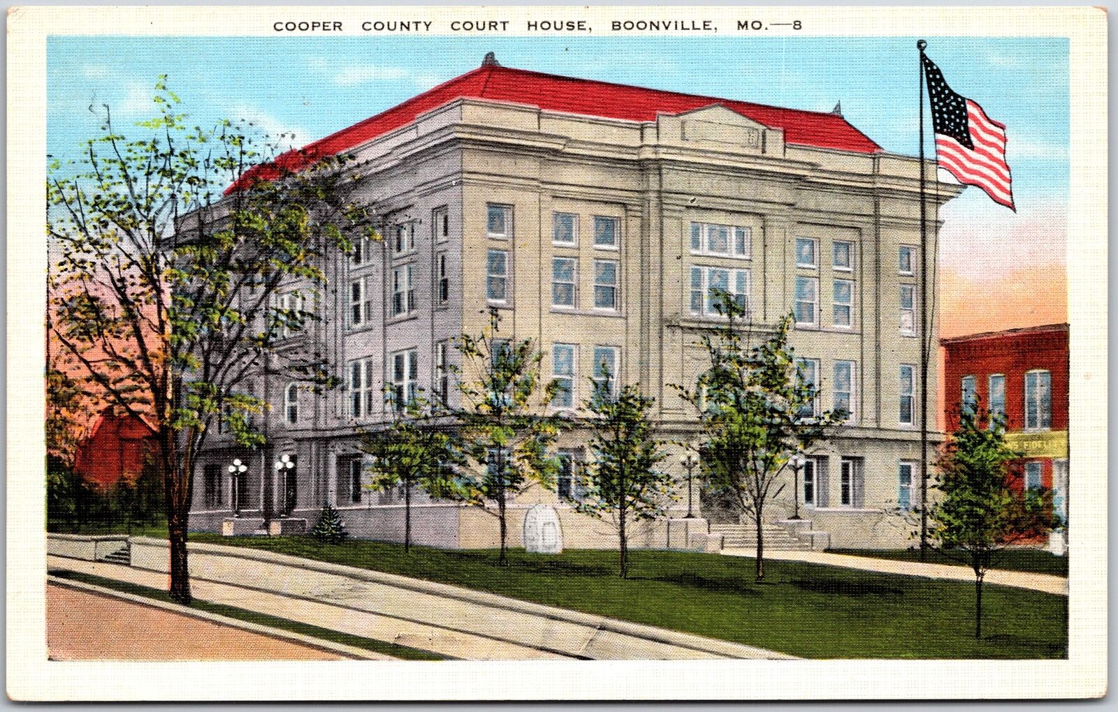 Boonville  Missouri MO, Cooper  County Court House Building, Vintage Postcard