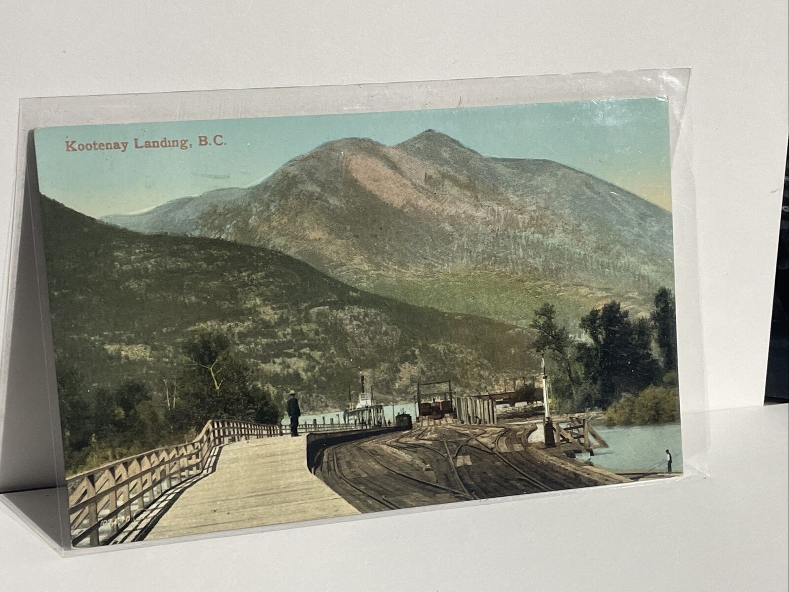 Postcard Kootenay Landing From 1909 Great View Of The Train Landing , FishingP51