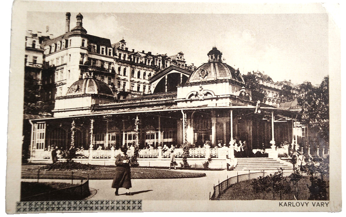 Postcard Karlovy Vary 1946 Czech Republic
