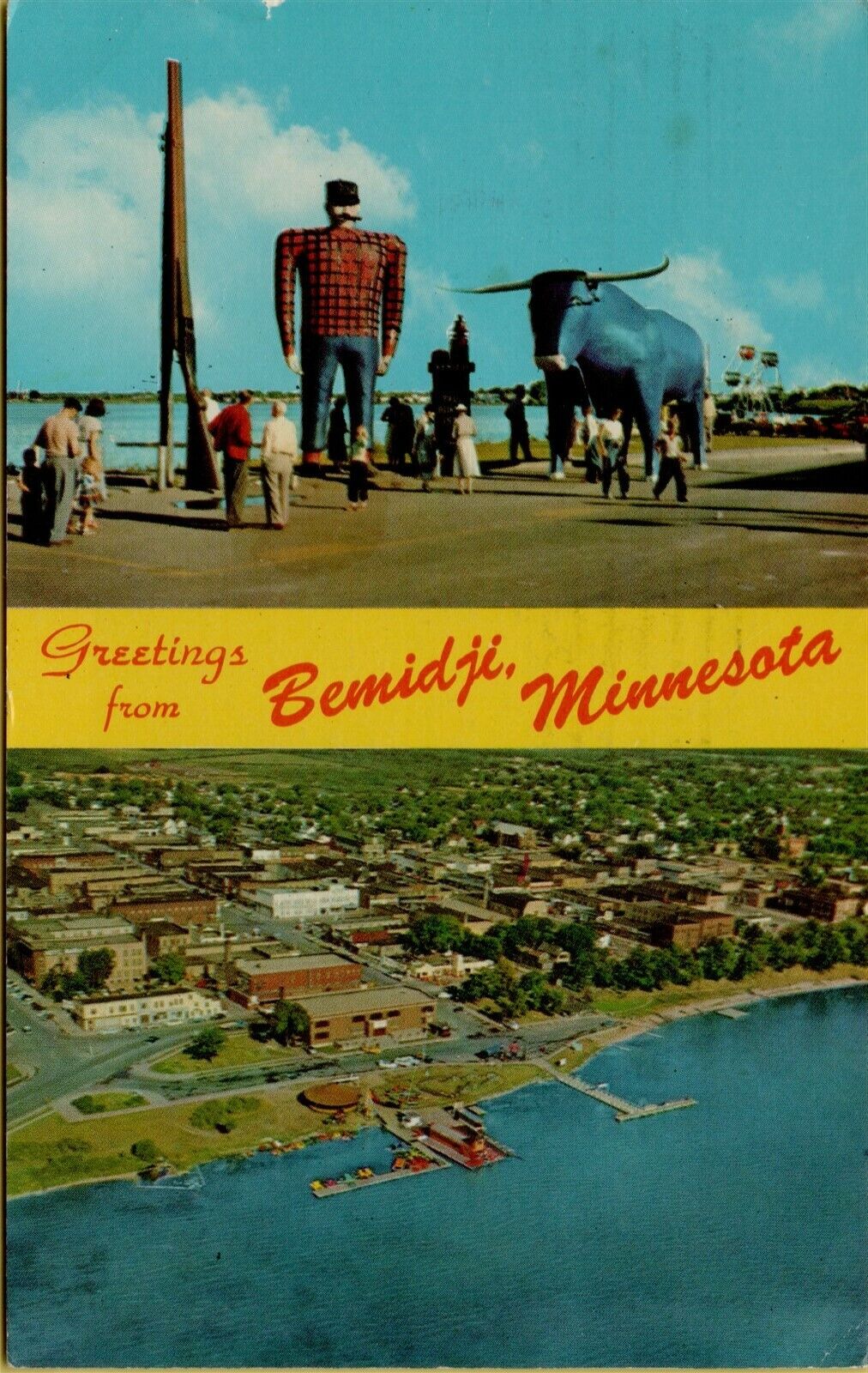 1969 Multi-View Greetings from Bemidji Minnesota MN Postcard A37