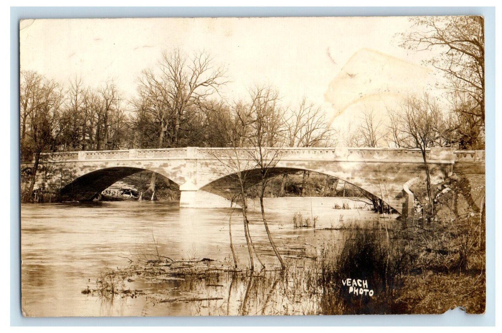 1911 View Of Memorial Bridge Anderson Indiana IN RPPC Photo Antique Postcard