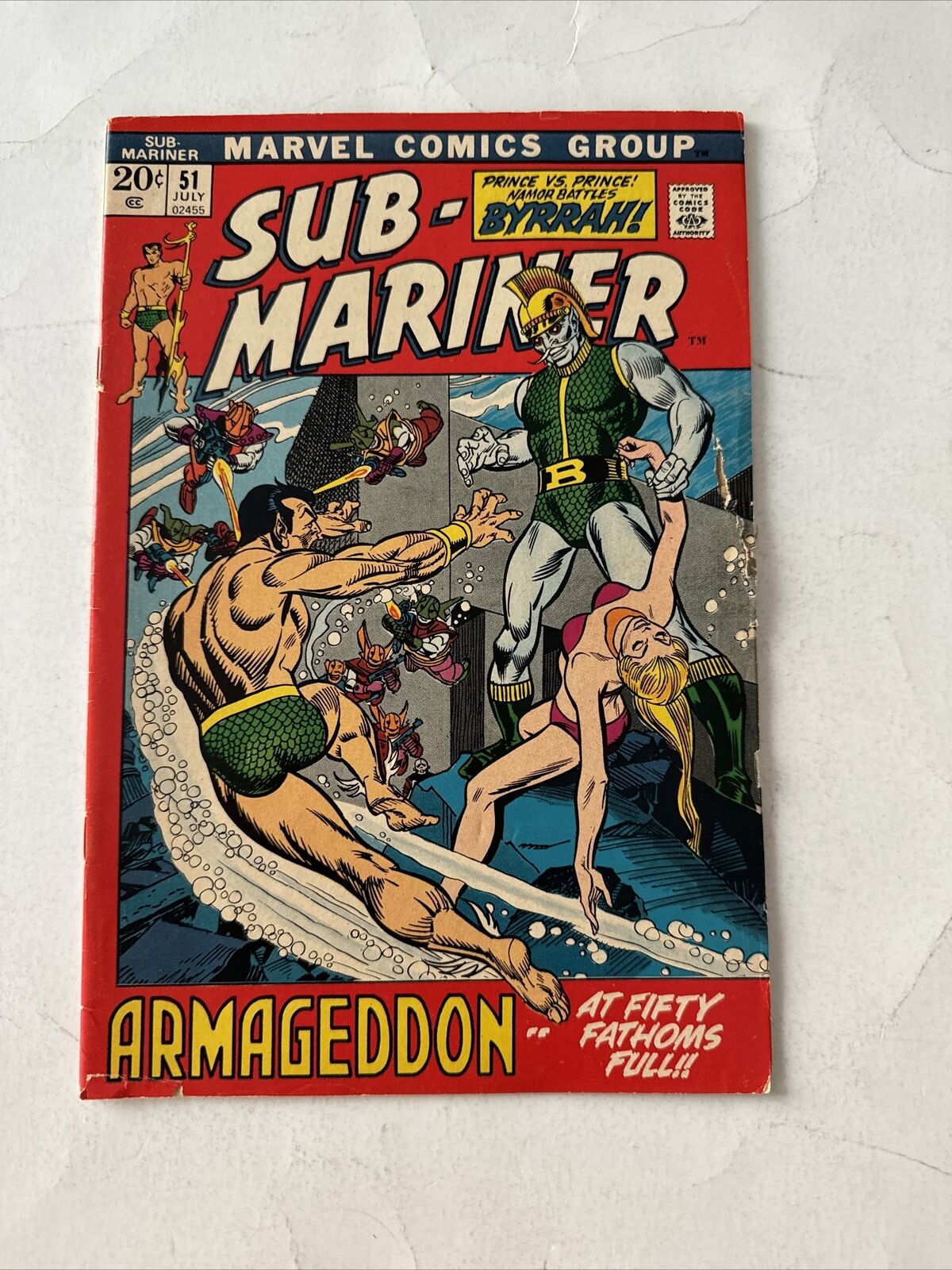 Sub-Mariner #51 (Marvel 1972) Namorita - 2nd App Prince Byrrah - Gil Kane
