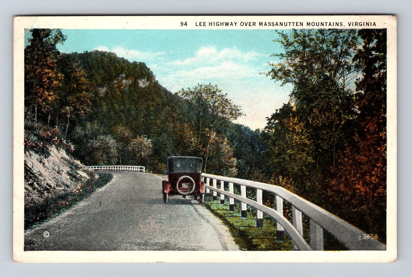 VA-Virginia, Lee Highway Over Massanutten, Antiques, Vintage Souvenir Postcard