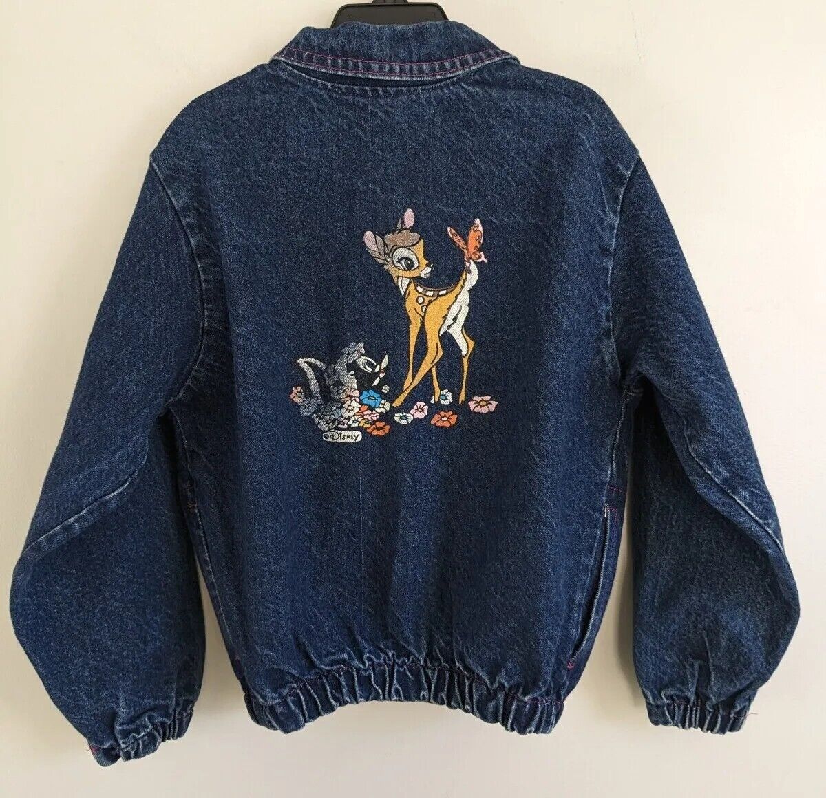 Vintage 90s Disney Denim Jean Jacket Bambi Little Girls Sweet Retro VGUC 
