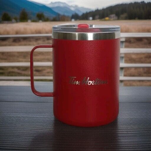 Tim Hortons 2021 Stainless Steel Limited Edition Coffee Red 16.9oz / 500ml EUC
