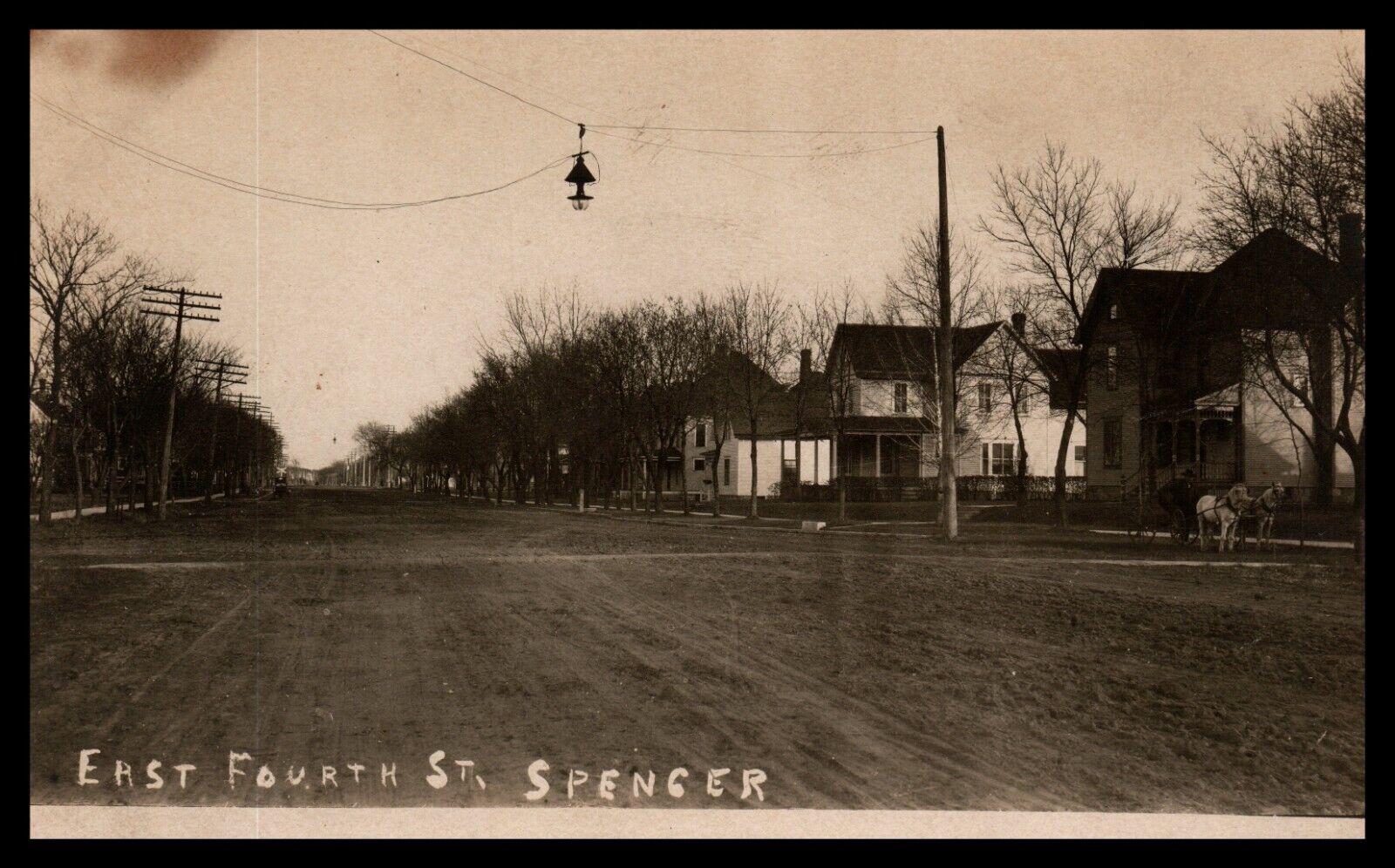 RPPC View of East 4th St Spencer Iowa Postcard Early 1900\'s