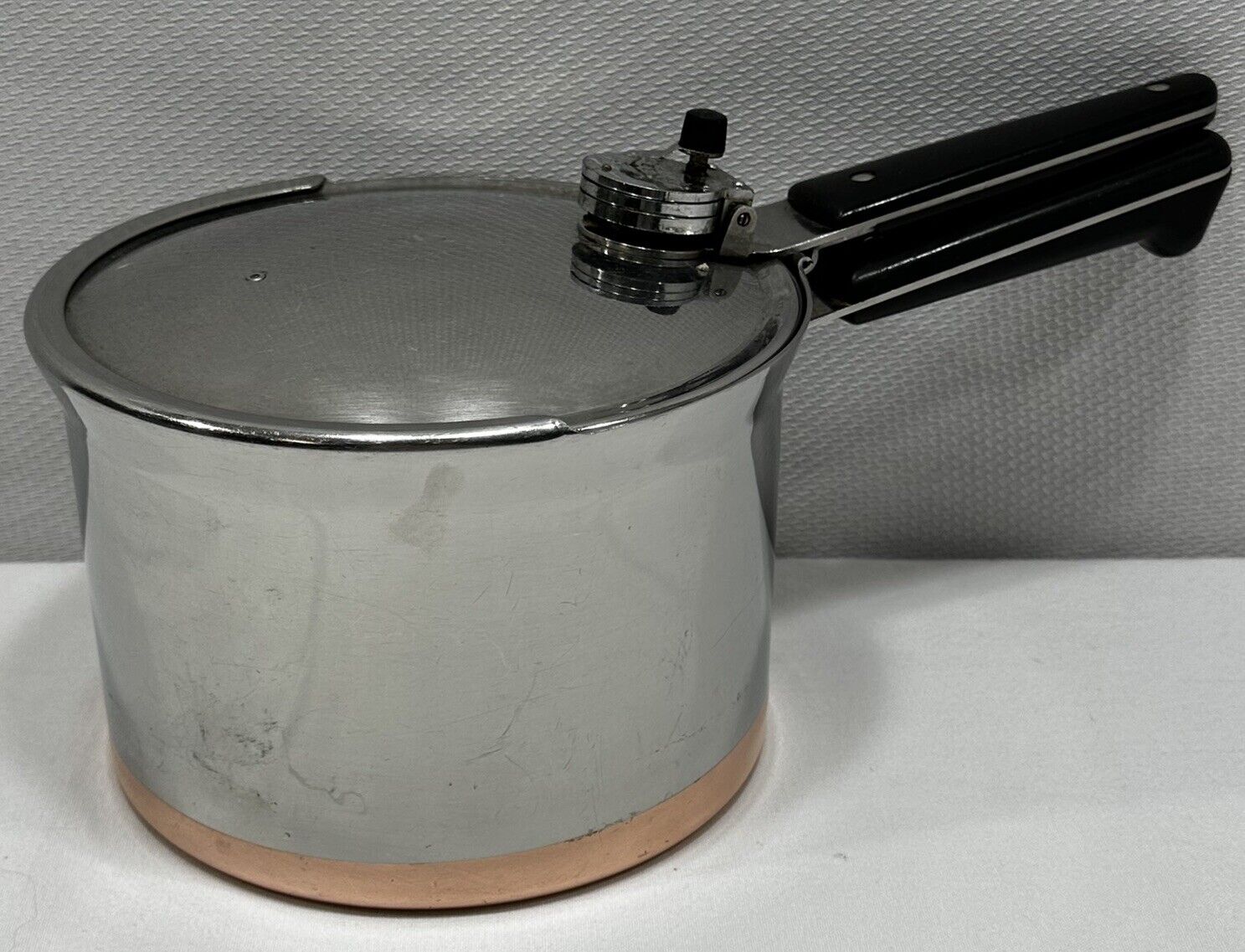 Vintage Revere Ware Copper Clad Stainless 4 Qt Pressure Cooker Read Description