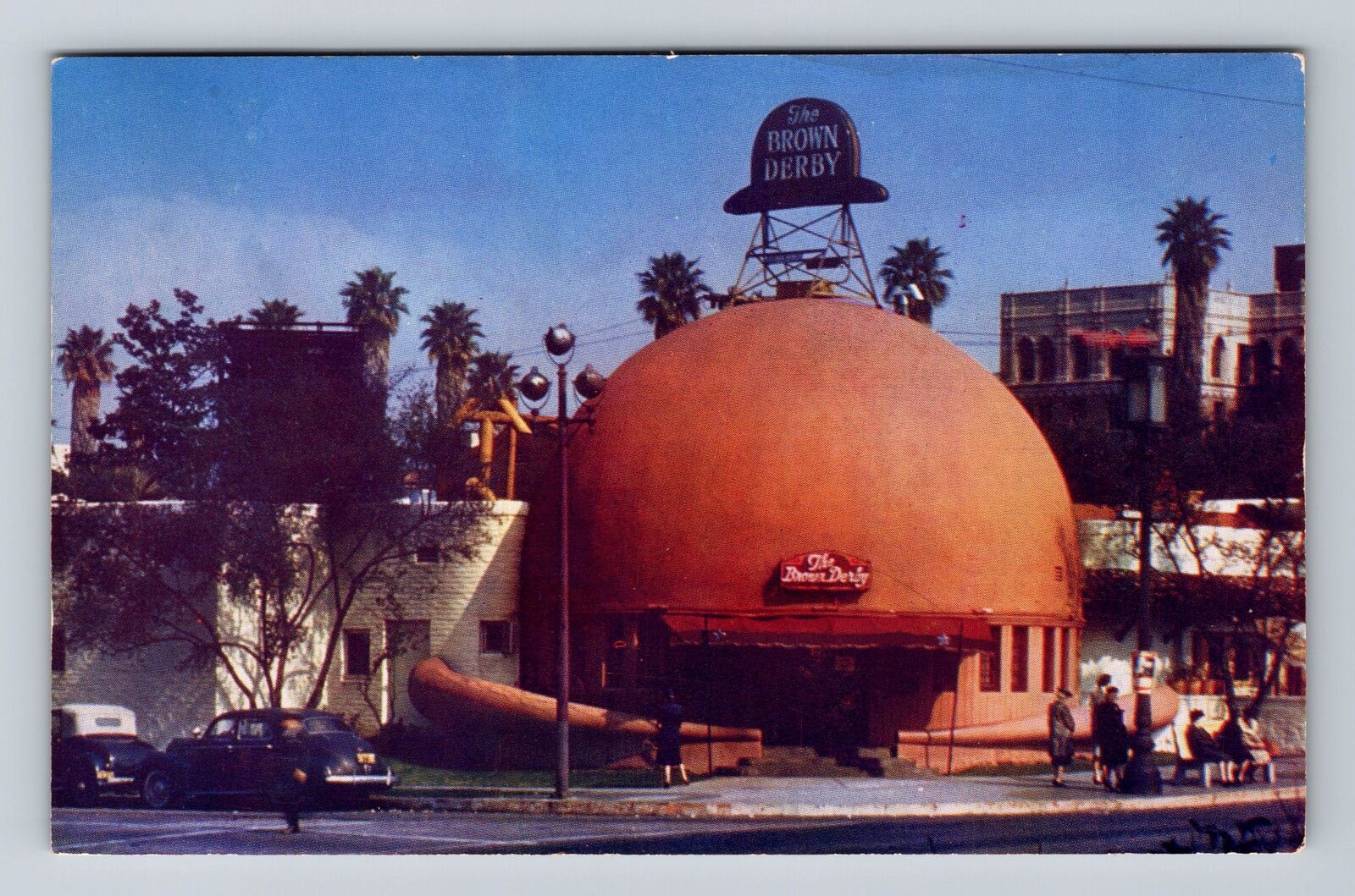 Hollywood CA-California, Brown Derby Restaurant, Antique Vintage c1949 Postcard