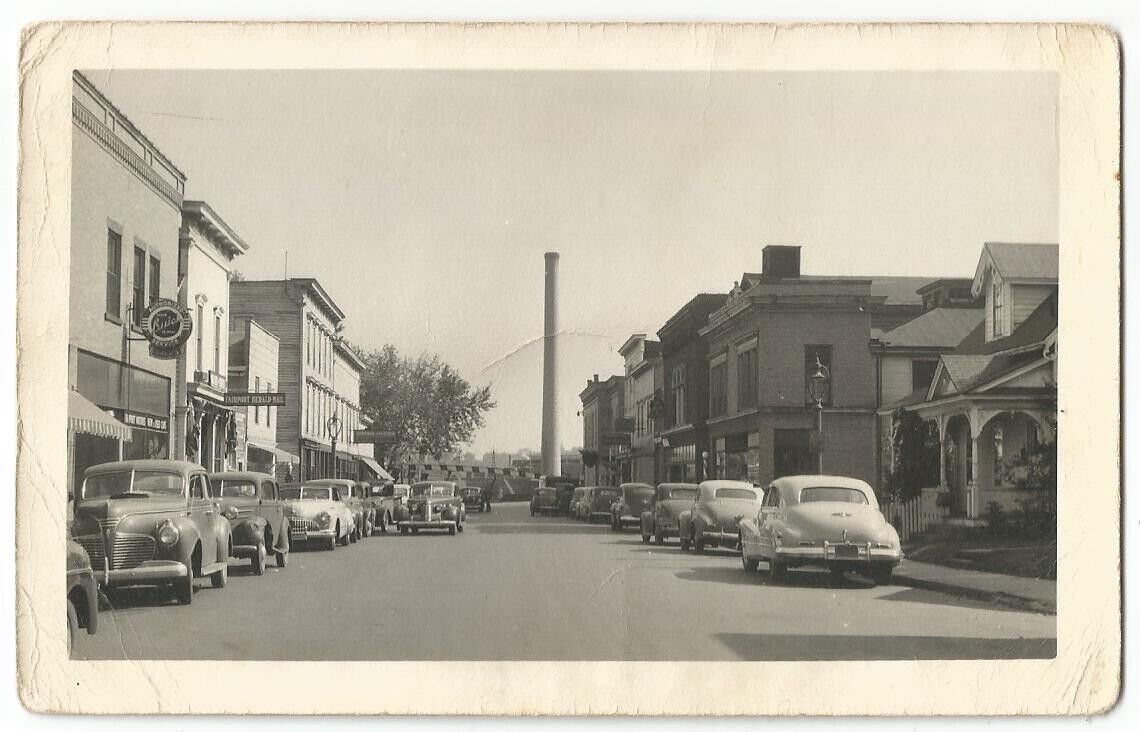 Fairport New York NY ~ Downtown Street Scene RPPC Real Photo 1940\'s