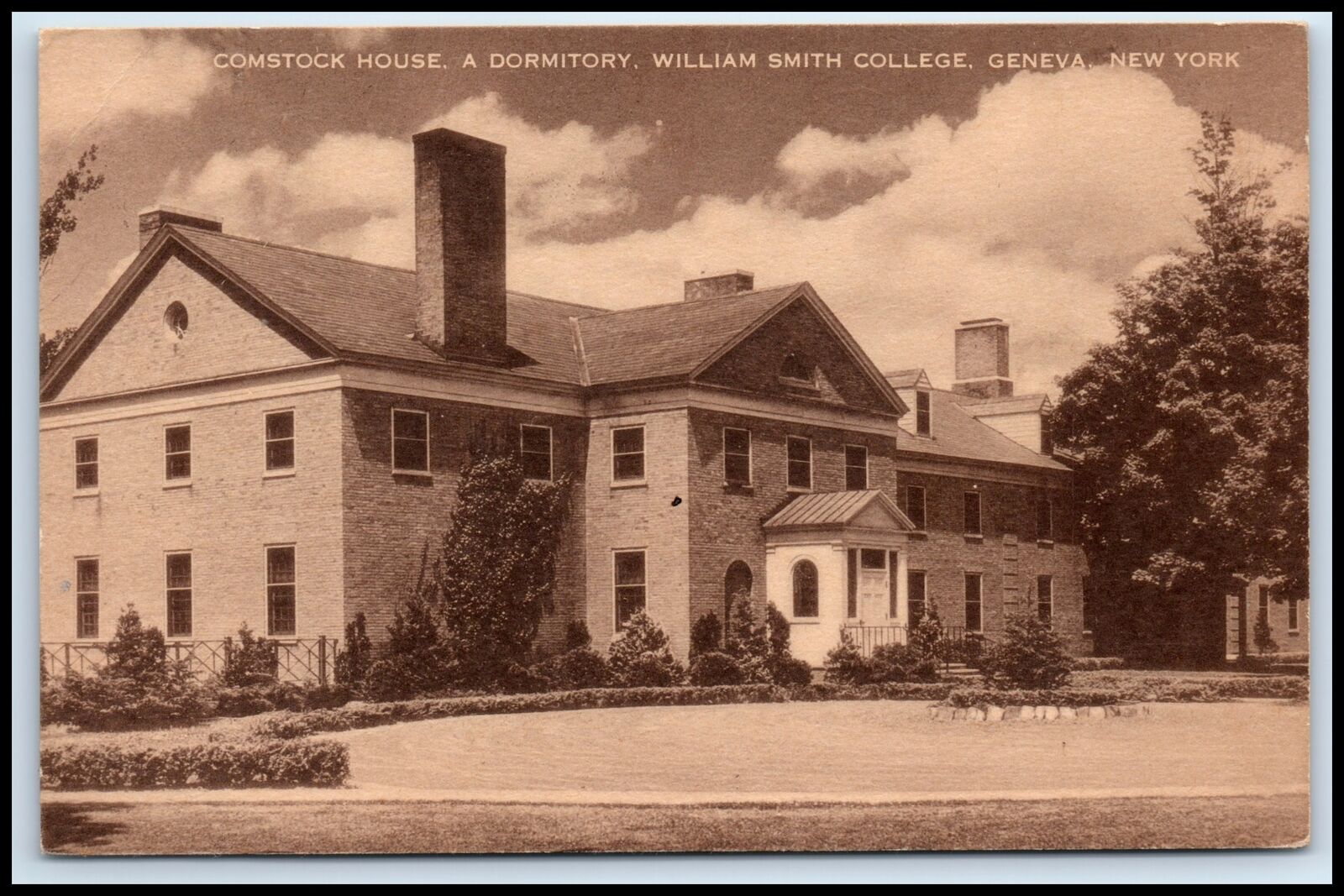 Postcard Comstock House A Dormitory William Smith College Geneva NY Y38