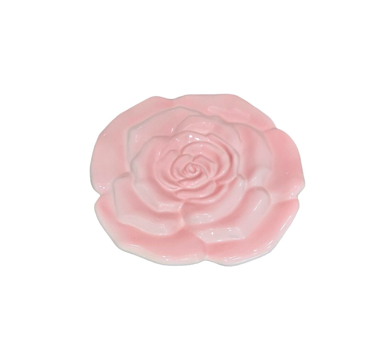 Vintage Teleflora Gift Pink Rose Ceramic Decorative Saucer - Pre-loved
